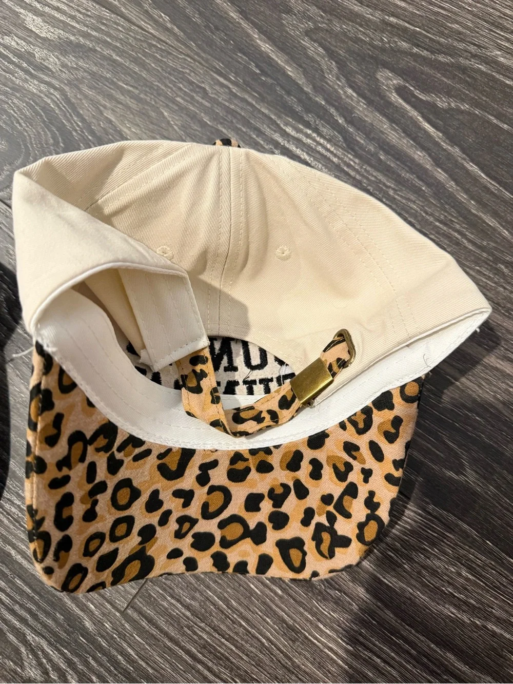 Sunday Funday Leopard Print Baseball Cap - Cream